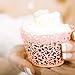GOLF 100Pcs Cupcake Wrappers Artistic Bake Cake Paper Filigree Little Vine Lace Laser Cut Liner Baking Cup Wraps Muffin CaseTrays for Wedding Party Birthday Decoration (Pink)