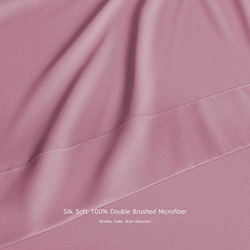 Basic Choice Brushed Microfiber Bed Sheet Set, Rouge, Queen, 4 Pieces #TOP2