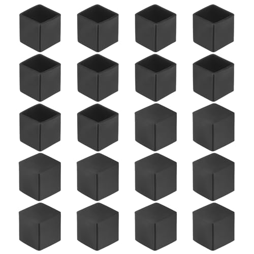 Image of M METERXITY 20-Pack Square Chair Leg Caps, 0.78 inch (20mm) PVC Chair Leg Floor Protectors for Chairs /Table /Bed, Furniture Feet Covers Cups Non-Slip End Tips