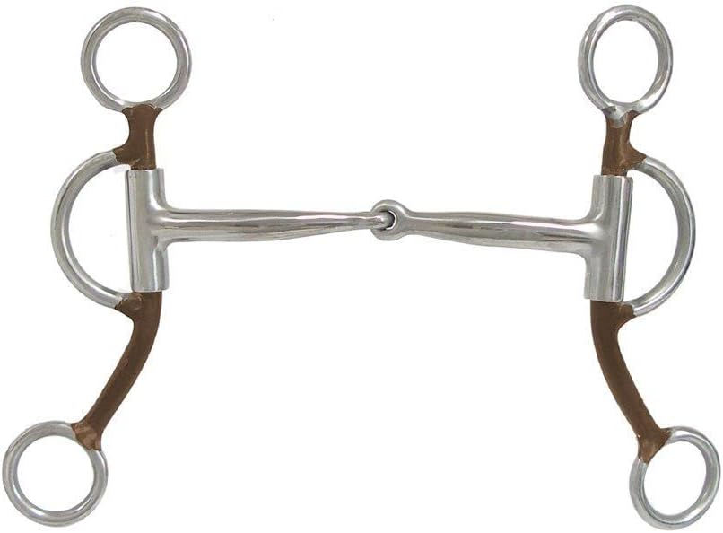 AJ Tack Horse Reiner Training Bit Short Shank Sweet Iron Snaffle with Copper Inlay