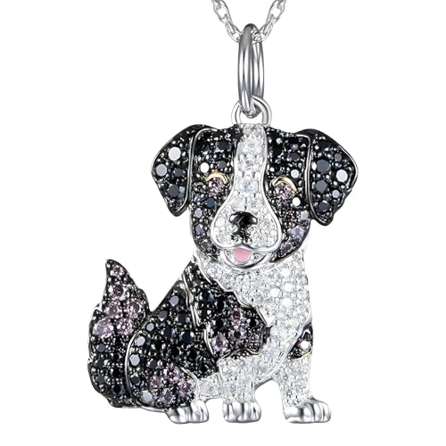 Pendentif berger australien d'exception en argent rhodié et oxydes