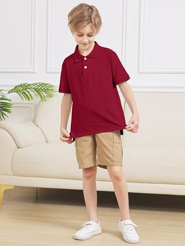Image of OHD 3 Pack School Uniform for Boys Polo Shirt Cotton Uniform Shirts for Boys Kids School Clothes 3-14 Years