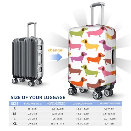 Cartoon Dog Luggage Cover, Protective Washable Suitcase Cover - Travel High Elastic Fibers Suitcase Protector Fits Small3