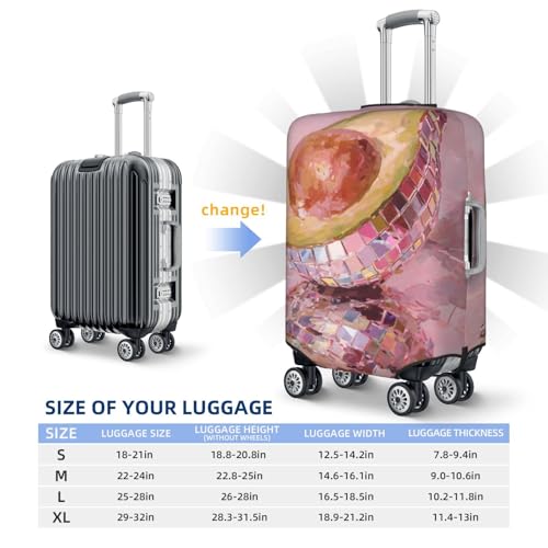 Half Of Avocado Disco Ball Elastic Travel Luggage Covers Dustproof Scratch-Resistant Suitcase Protector Fit 22-24 Inch4