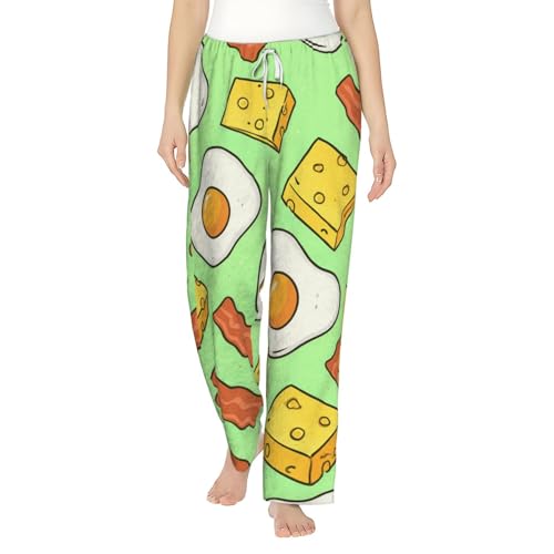 Pantalon de pyjama en polaire à motifs œufs et bacon motif original et flanelle douce