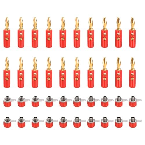 Fiche banane 4mm mâle femelle MECCANIXITY pour câble audio d'amplificateur, lot de 20 paires