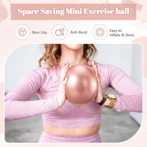 Image of Sotiff 20 Pcs 9 Inch Pilates Ball Bulk Exercise Pilates Ball Mini Yoga Balls Therapy Core for Stability Barre Training Stretching Physical Posture Training Gym Workout with Inflation Tube