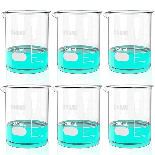 ONiLAB 250ml Glass Beaker Pack of 6