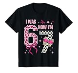 7th Birthday Girl I was 6 Now I'm 7 Years Old Birthday Girl T-Shirt