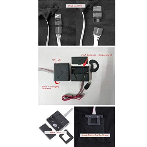 Yowablo Men's Party DJ Sound Activated LED Light Up and Down Flashing T-Shirt, mens, Yowablo-123, black, S - Image 8