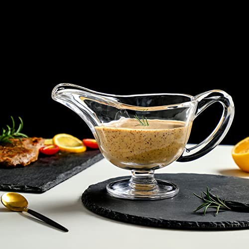Homew Inc. HR070 G Glass Gravy Boat For Gravy Warming Sauces Salad Dressings Milk Broth Coffee Creamer Dishwasher Safe 10 Oz thumb #5