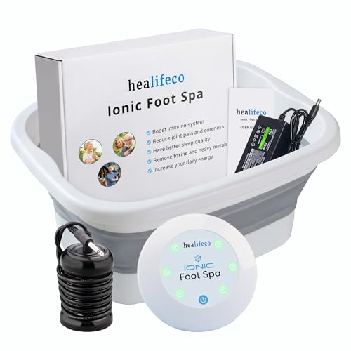 Ionic Foot Spa by Healifeco Ion Foot Bath Detox Machine - For Toxins & Heavy Metals Activates 2 000 Foot Detox Nodes Easy 30-Min Home Detox 90 000+ Happy Users Trust It - With Basin