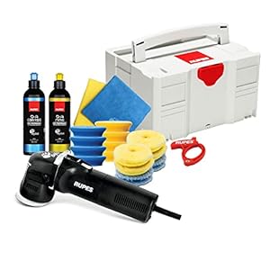 RUPES LHR75E Mini Car Accessories for Car Detailing, Orbital Cleaner, Car Cleaning Tool for Wash with Mini Polisher, Compound & Towels, Foam & Wool Pad (Spot Repair Kit)