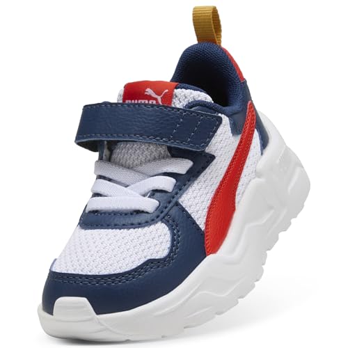 PUMA Mixte bébé Trinity Lite AC+ INF Sneaker, White-Fierce Red-Persian Blue, 20.5 EU