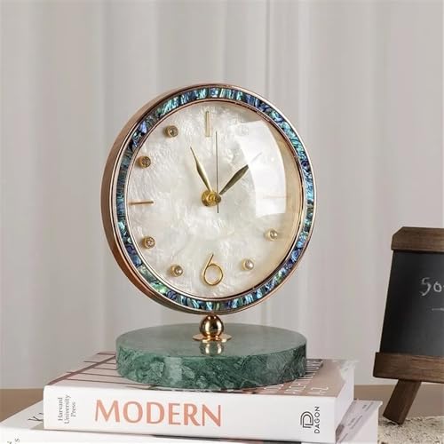 Reloj de mesa retro con concha marina decorativa para estanterías 7
