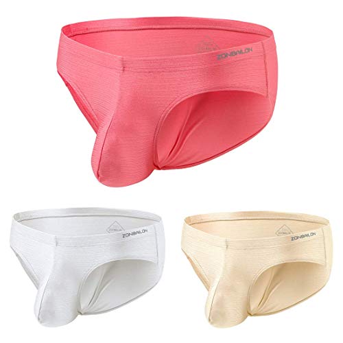 ZONBAILON Mens Sexy Underwear Briefs Pack Bulge Enhancing Pouch Stretch Bikini Underwear for Straight Men M L XL 2XL 3XL