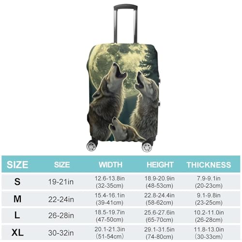 Three Wolves Howling Travel Suitcase Protector Luggage Cover Protective Washable Anti-scratch Baggage Cover2
