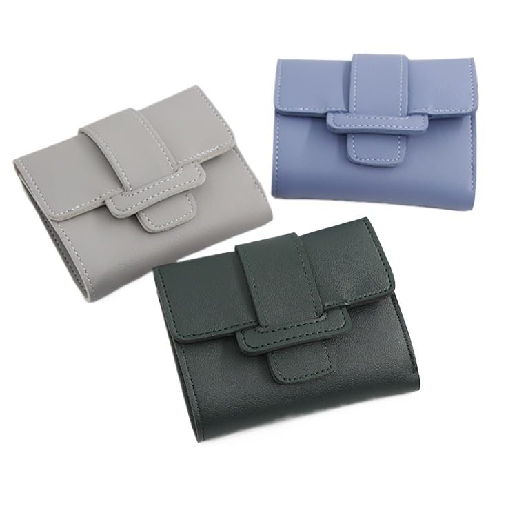 Women's Purse Short Three Fold with Change ID Holding Purse Purse Three Fold Short Bag(Gray)2