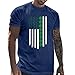 T-Shirt Herren Tops Casual Rundhals Kurzarm Frühling Sommer Unabhängigkeitstag Feier Vintage Distressed Partial Print T-Shirt (XL,2marine)