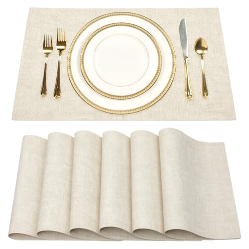 Sueh Design HM8017 Faux Leather Placemats Set Of 6 cover