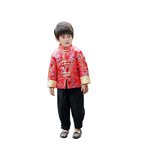 Hooyi Winter Boy Quilted Jacket Children Dragon and Phoenix Cheongsam Top Clothes Traditional Coat2