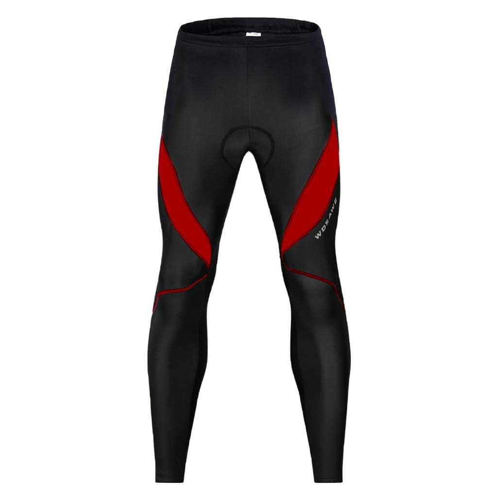 urjix URJIX™ Mens Black Cycling Long Pants Padded Riding Tights Legging Biker Sports Red L-picture-16
