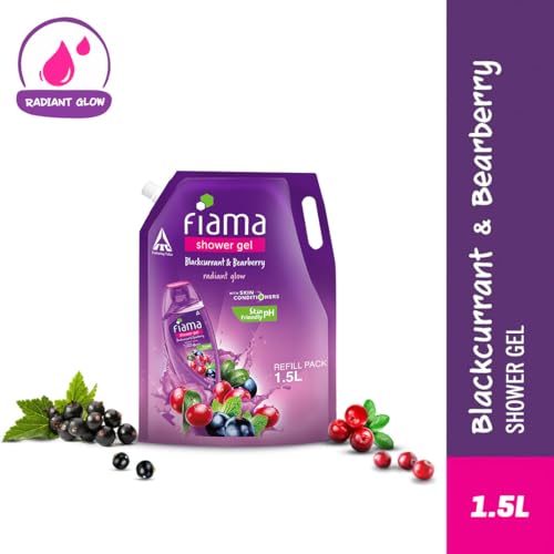 Fiama Body Wash Shower Gel Blackcurrant & Bearberry, 1.5L Bodywash Refill Value Pouch for Women & Men with Skin Conditioners for Radiant Glow, Skin Friendly pH, Suitable for All... - Image 2