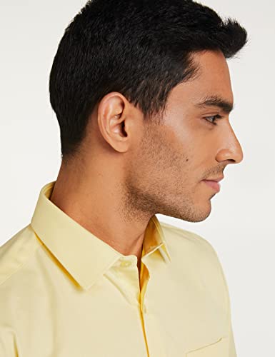 Image of Amazon Brand - Symbol Men's Solid Cotton Formal Shirt | Plain | Full Sleeve - Regular Fit (Available in Plus Sizes)