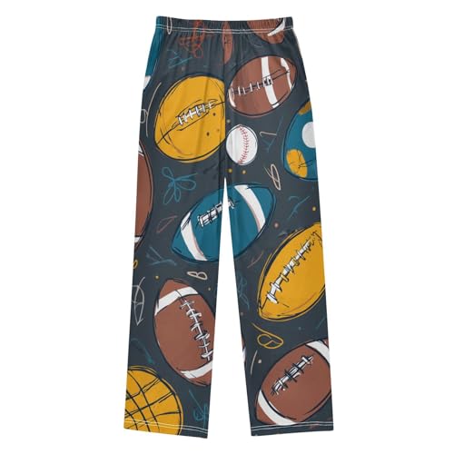 ZZXXB Retro Football Boys Long Pants Soft Trousers Elastic Waist Kids Lounge Bottoms with Pockets S-XL2
