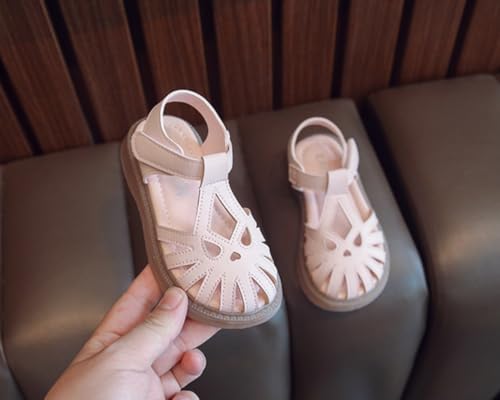Little Girls Close Toe Sandals Cutout Princess Flats Summer Casual Dress Shoes4