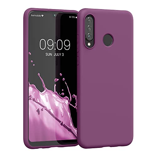 kwmobile Funda para Huawei P30 Lite Carcasa   Ultrafina de TPU y Silicona con Bordes elevados anticaídas   Magenta Oscuro