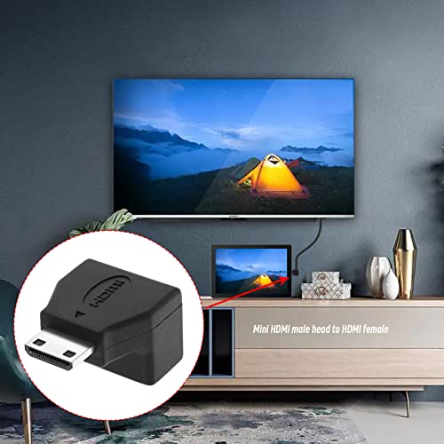 YINETTECH 2Pcs 90 Degree HDMI to Mini HDMI Adapter Replacement Right Angle Micro HDMI Male to HDMI Female Connector Accessories for HD Camcorders Digital Cameras Media Centers - Image 2