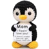 Mothers Day Mom Gifts from Daughter Son, Birthday Gift for Mom Mother's Day Card Decoration Christmas Easter Ideas Gift Cool Funny New Single Best Moms Ever Present Christmas 2026 Crochet Penguin
