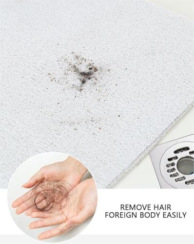 Tappetino da doccia angolare per doccia interna, antiscivolo, anti muffa, tappetino da bagno in luffa, quadrante curvo per bagno zona umida con scarico