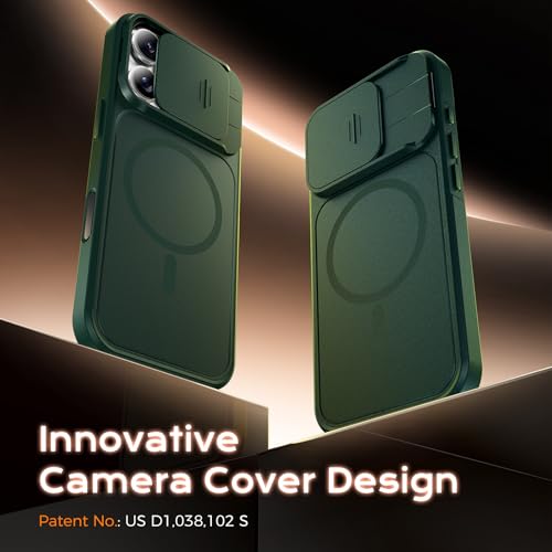 Image of TOCOL for iPhone 16 Pro Case with Slide Camera Cover, Kickstand and Camera Control Button, Fit for MagSafe, Rugged Solid Phone Case, Non-Slip, Drop Protection, Alpine Green