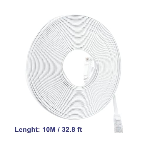 Cable Ethernet Plano Cat 6 de 10 m con Conector RJ45 miniatura 4