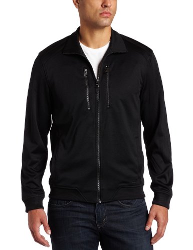 Calvin Klein Men's Long Sleeve Full Zip Mock Neck Jacket,Black,X-Large