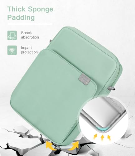 Image of MoKo 9-11 Inch Tablet Sleeve Bag Handle Carrying Case with Shoulder Strap Fits iPad Pro /Air /A16 11 inch,iPad 10th 10.9,i-Pad 9 /8 /7th 10.2,iPadAir 5 /4th 10.9,i-Pad 9.7,Tab S8 /S9 11 inch, Cyan