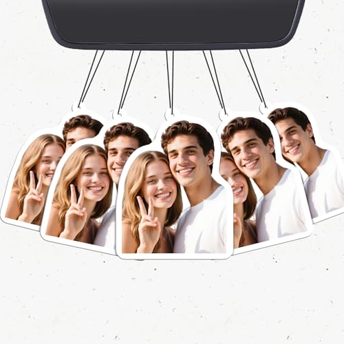 Image of HINFKA Custom Photo Car Air Fresheners for Event Giveaways | Business Gifts; Double-Sided Print Company Logo; 10-1000 Pcs Bulk Orders; Scent Options Available; Custom Shape