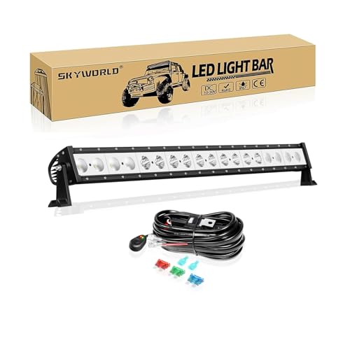 Barra de luces LED de una sola fila con cableado para iluminación de coche y UTV