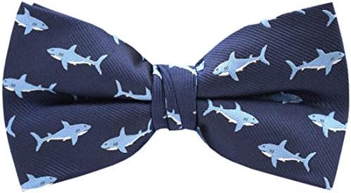 Carahere Mens Bow Ties Handmade Pre-Tied Pattern Bow Ties For Men (Shark pattern-4)