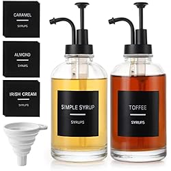 Dispensador De Jabon En Barra Rawhui Dispensador de Jarabe de Café para Barra de Café 16 oz Botellas de Jarabe Vidrio con Etiquetas y Bomba Dispensadores para Cocina