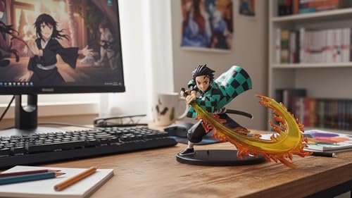 Image of Awestuffs Action Figure Flaming Sword Special Edition for Car Dashboard, Decoration, Cake, Office Desk & Study Table Tanji D Slayer