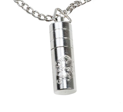 Chrome Plated Solid Brass Nitro Pill Fob with 26 Stainless Steel Chain by GMS