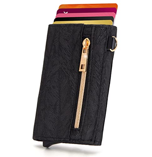 Porta Carte Di Credito Da Donna Con Blocco RFID – Mini Portafoglio In Pelle PU Con Cerniera, Compatto E Leggero, 11x8 Cm
