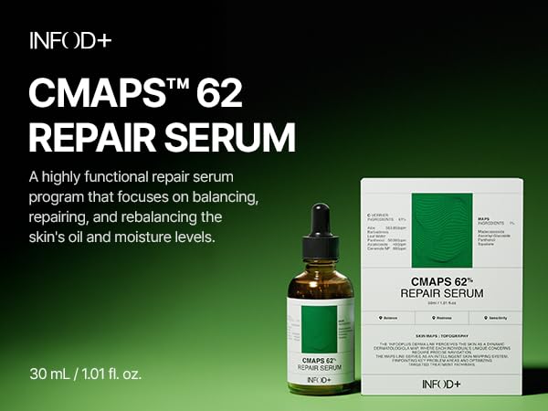 INFODPLUS CMAPS 62 Repair Serum – Aloe Vera & Adenosine | Soothing, Redness Relief, Anti-Wrinkle Repair Serum for Sensitive Skin - Image 2