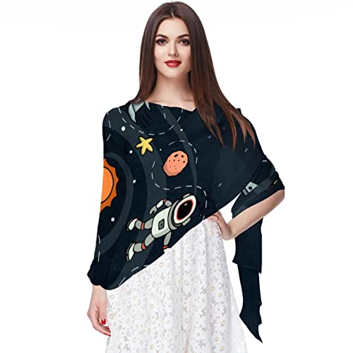 Écharpe de nuit étoilée pour femme en mousseline de soie colorée