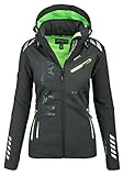 Capucha extraíble 91R2 Geographical Norway Reine Lady Damen Softshell Jacke Corail Gr. XL