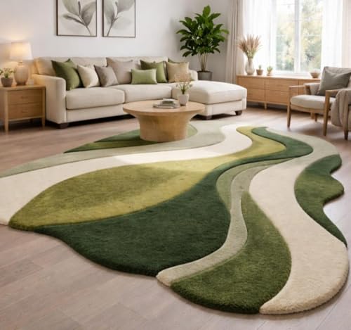 Tapete Chester Irregular Lana Verde 6' x 9' miniatura 4