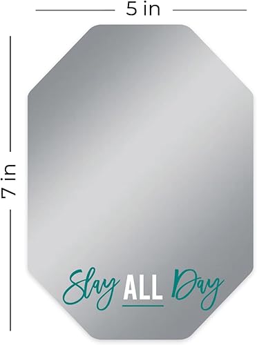 Miniatura 6 de Canopy Street Slay - Espejo magnético para todo el día, 5 x 7 pulgadas, inastillable, octágono, inspirador, accesorio para casillero escolar,